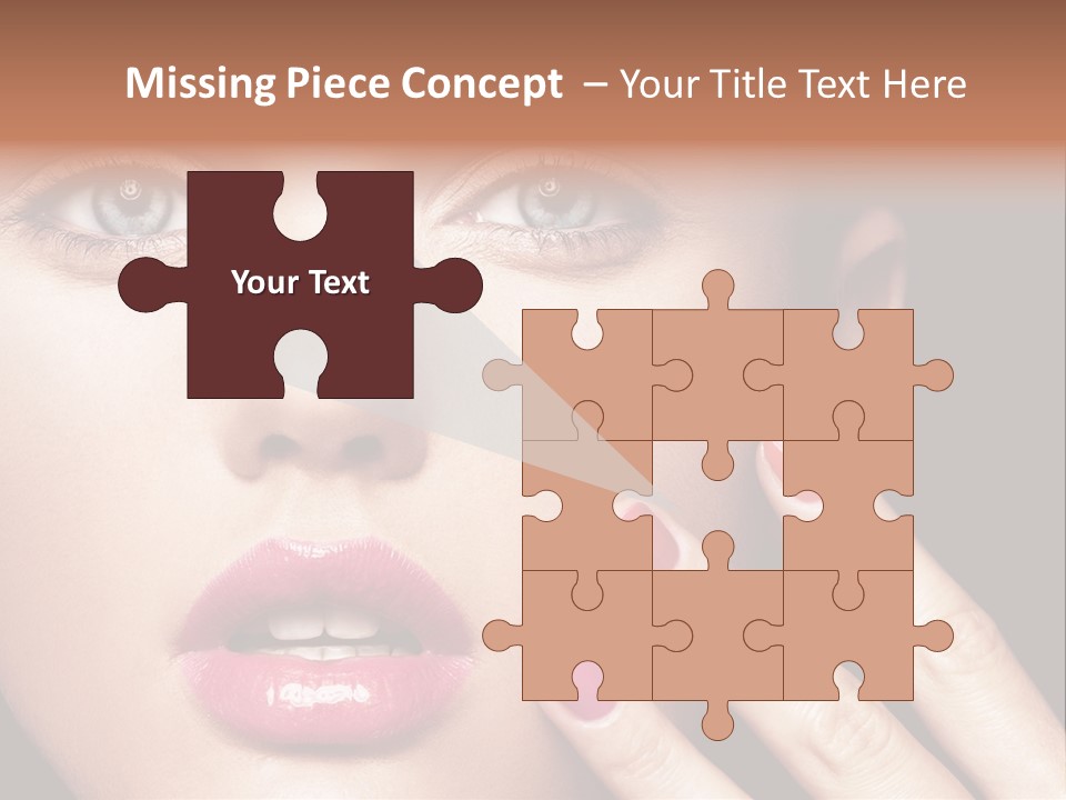 A Woman With Red And Pink Nail Polish On Her Nails PowerPoint Template