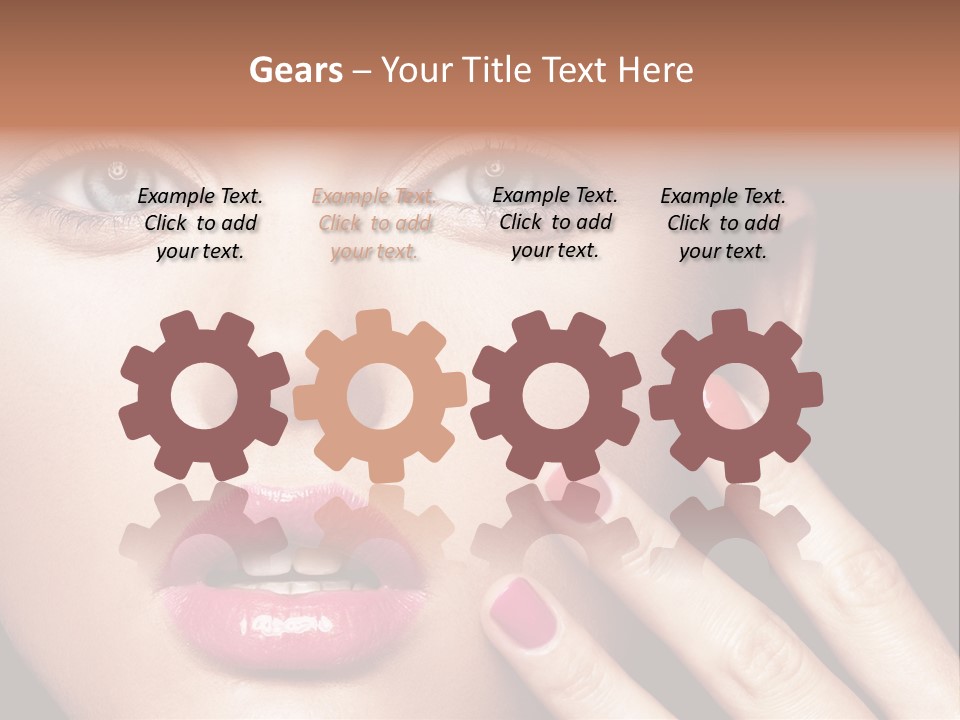 A Woman With Red And Pink Nail Polish On Her Nails PowerPoint Template