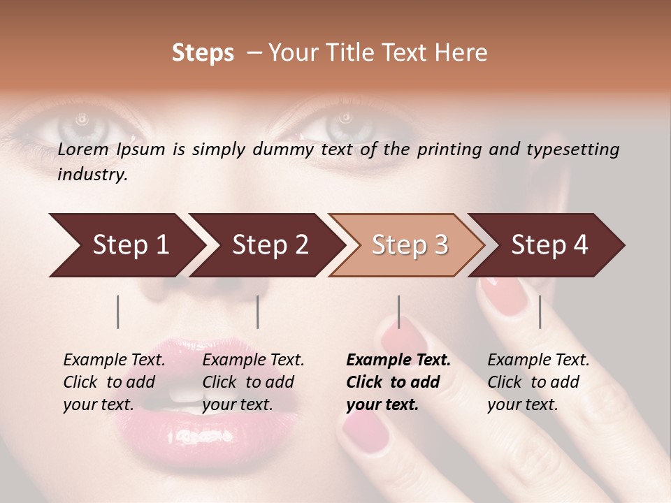 A Woman With Red And Pink Nail Polish On Her Nails PowerPoint Template