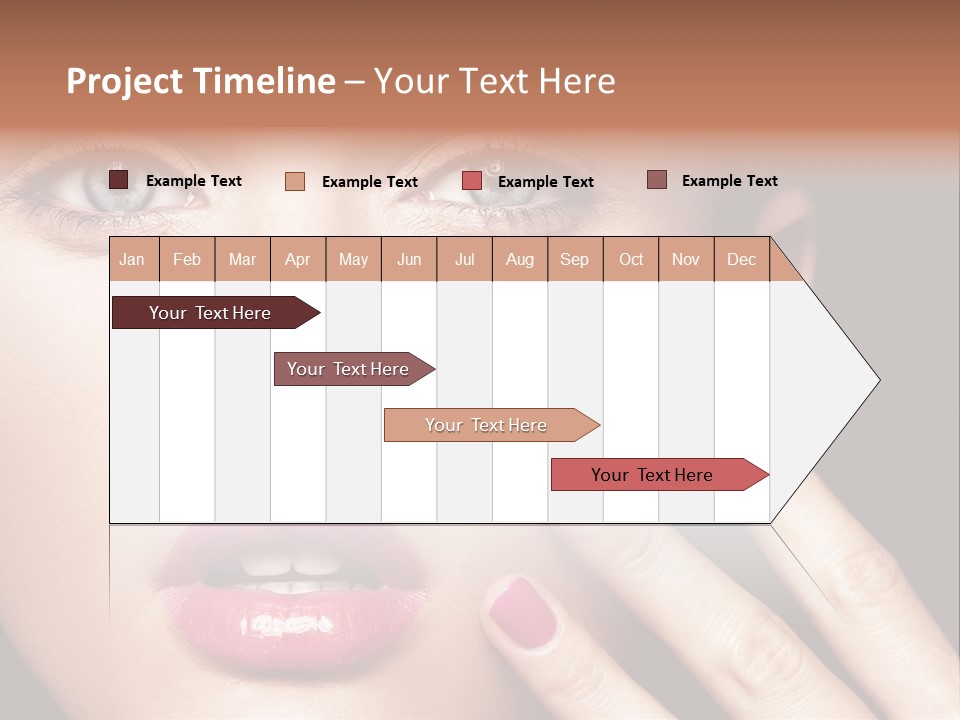 A Woman With Red And Pink Nail Polish On Her Nails PowerPoint Template