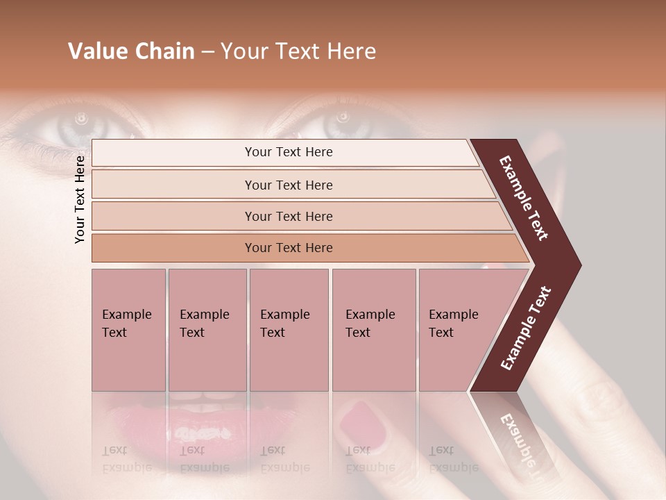 A Woman With Red And Pink Nail Polish On Her Nails PowerPoint Template