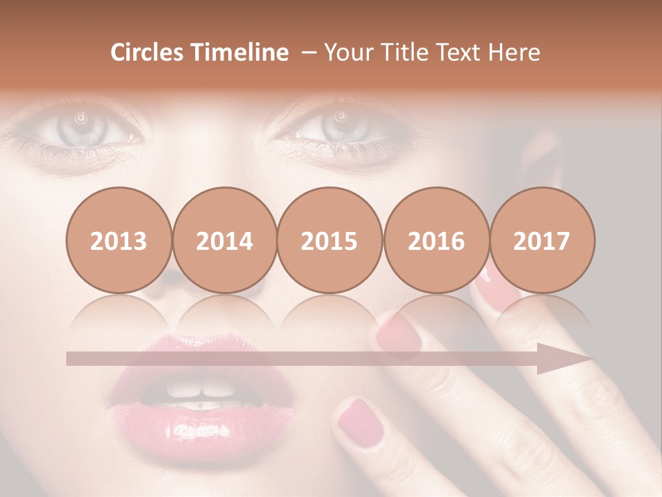 A Woman With Red And Pink Nail Polish On Her Nails PowerPoint Template