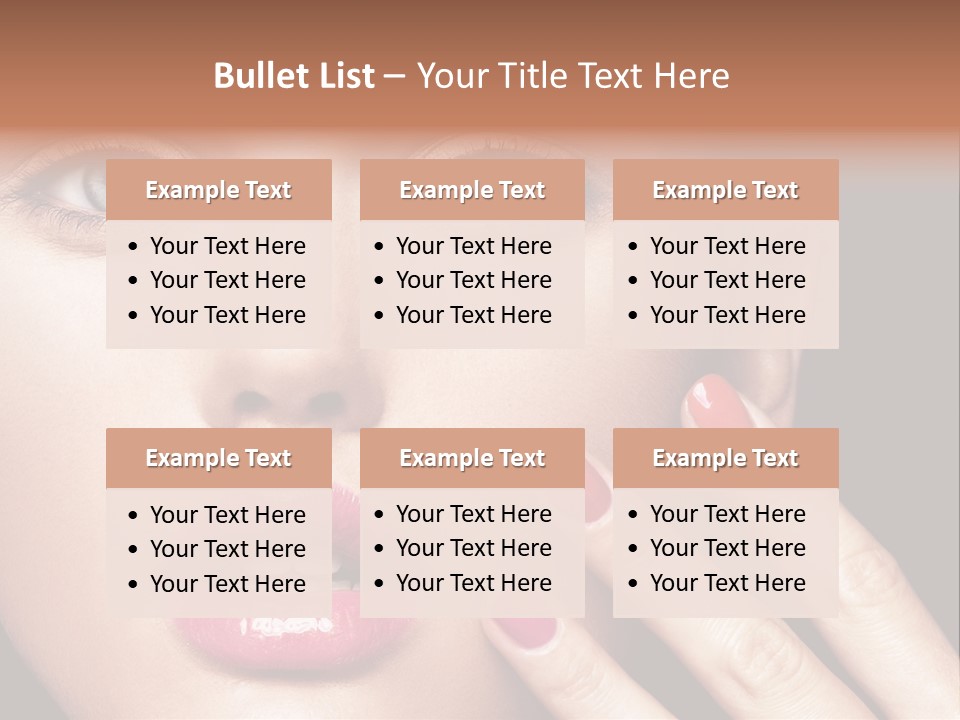 A Woman With Red And Pink Nail Polish On Her Nails PowerPoint Template