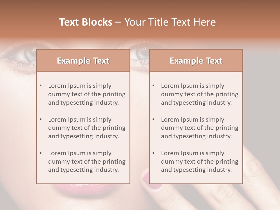 A Woman With Red And Pink Nail Polish On Her Nails PowerPoint Template