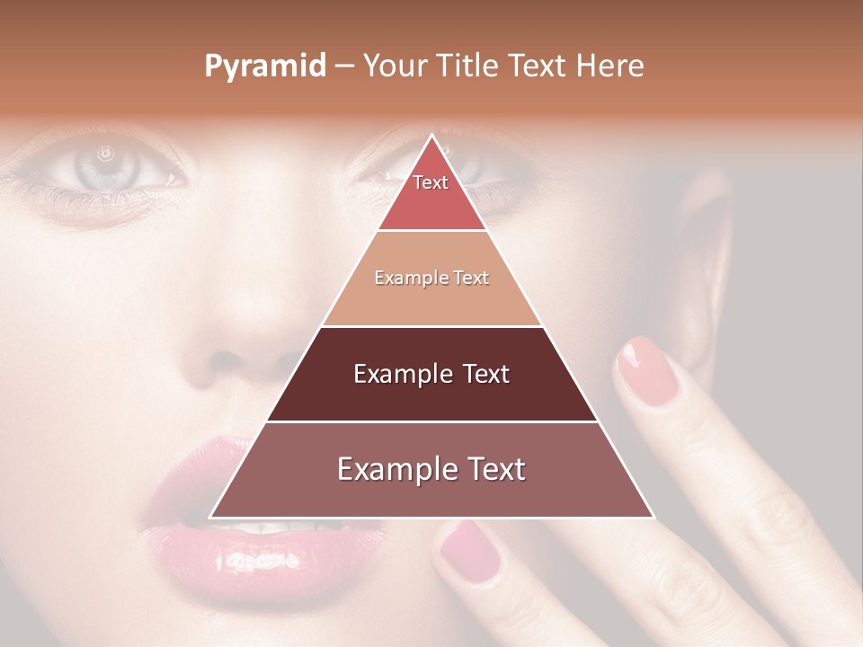 A Woman With Red And Pink Nail Polish On Her Nails PowerPoint Template