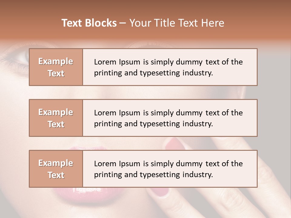A Woman With Red And Pink Nail Polish On Her Nails PowerPoint Template