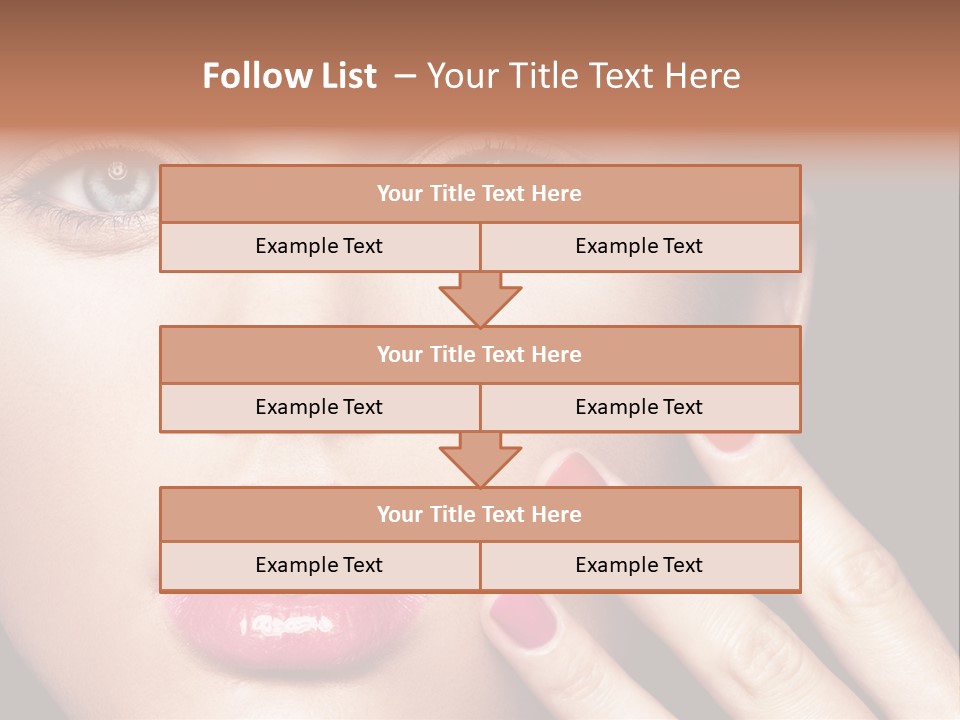 A Woman With Red And Pink Nail Polish On Her Nails PowerPoint Template