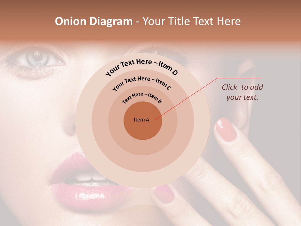 A Woman With Red And Pink Nail Polish On Her Nails PowerPoint Template