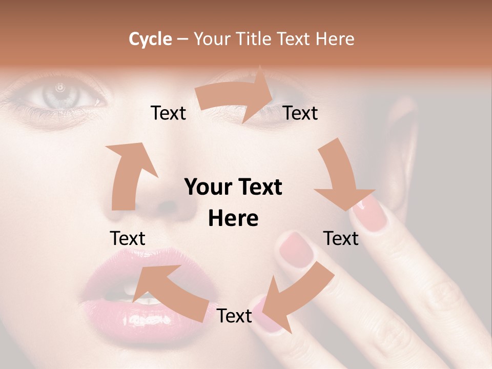 A Woman With Red And Pink Nail Polish On Her Nails PowerPoint Template