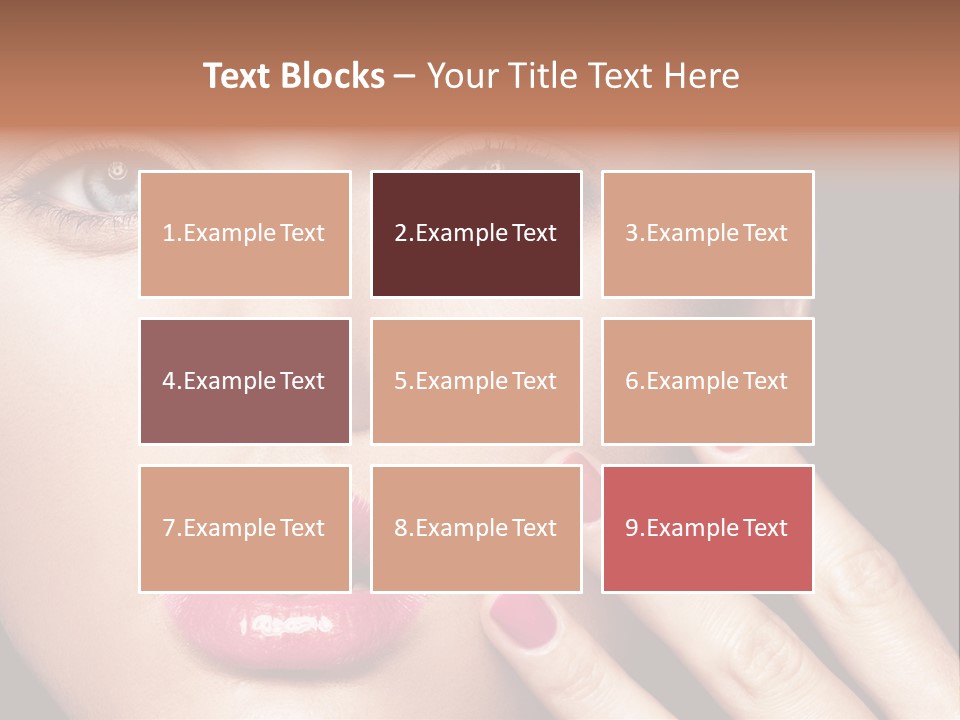 A Woman With Red And Pink Nail Polish On Her Nails PowerPoint Template