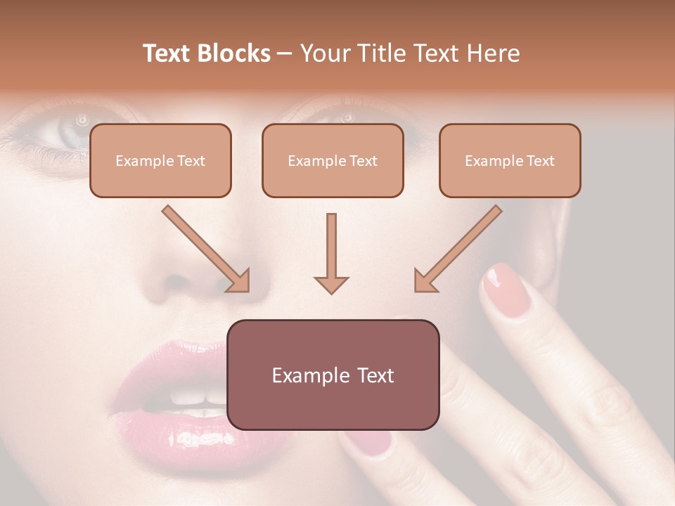 A Woman With Red And Pink Nail Polish On Her Nails PowerPoint Template