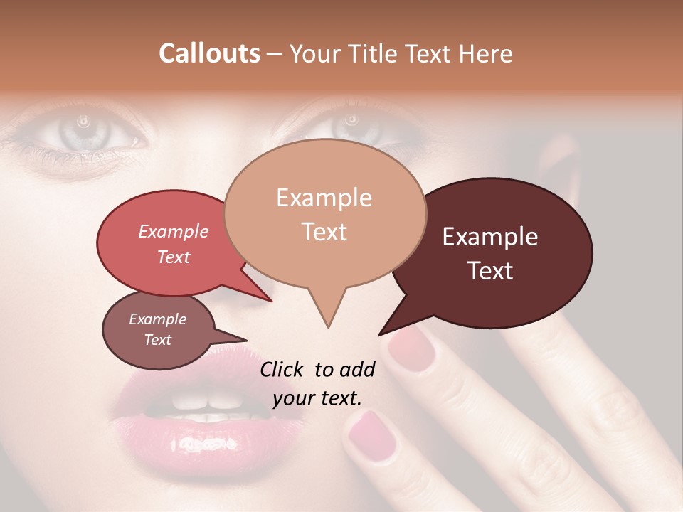 A Woman With Red And Pink Nail Polish On Her Nails PowerPoint Template
