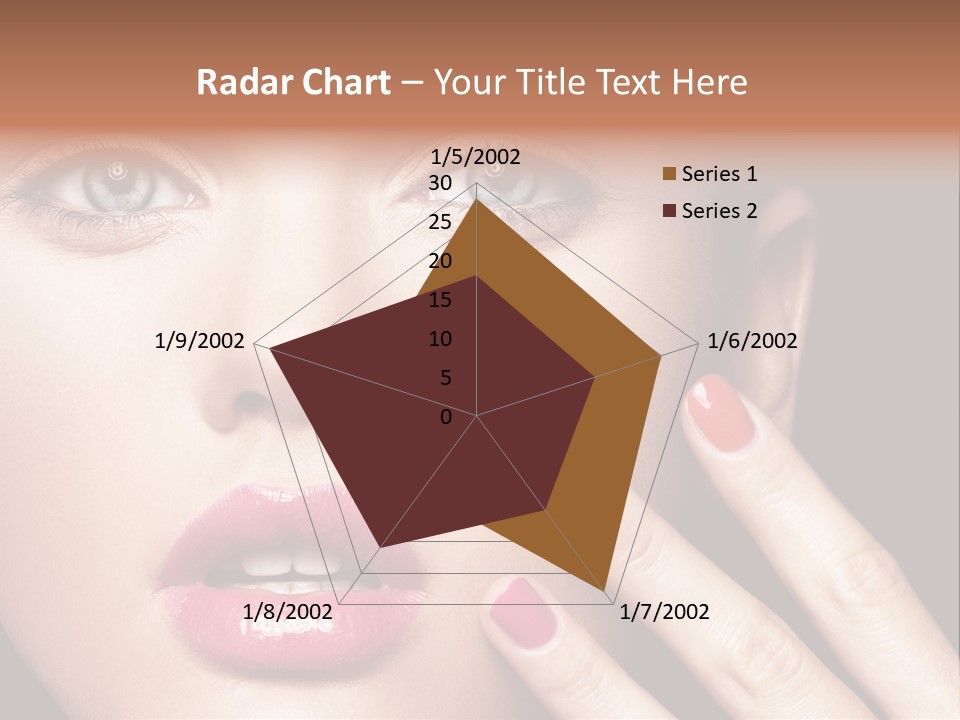 A Woman With Red And Pink Nail Polish On Her Nails PowerPoint Template