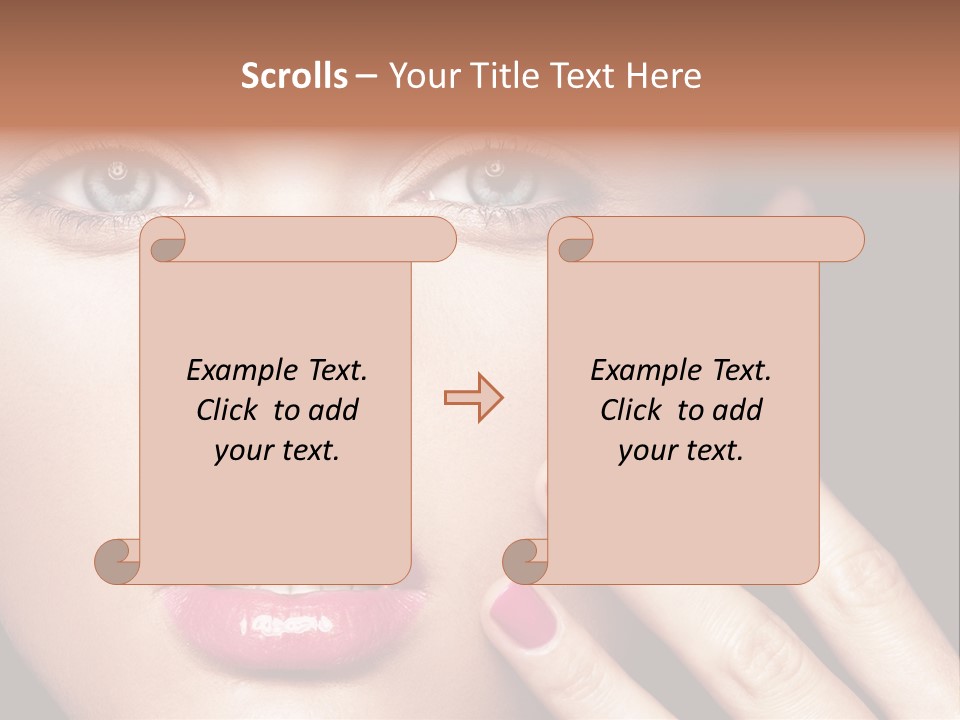 A Woman With Red And Pink Nail Polish On Her Nails PowerPoint Template