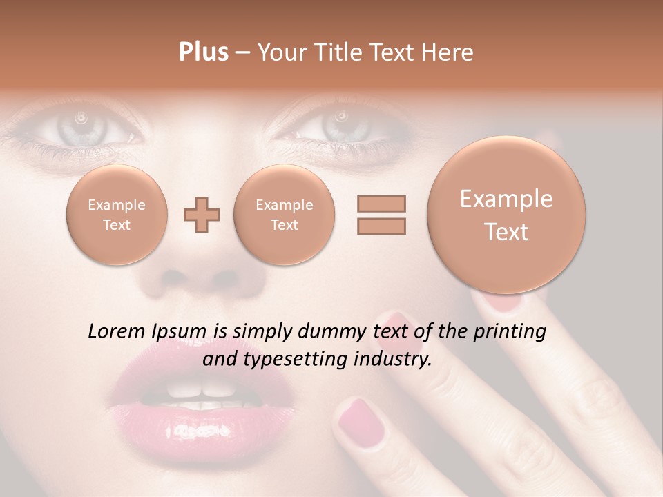 A Woman With Red And Pink Nail Polish On Her Nails PowerPoint Template