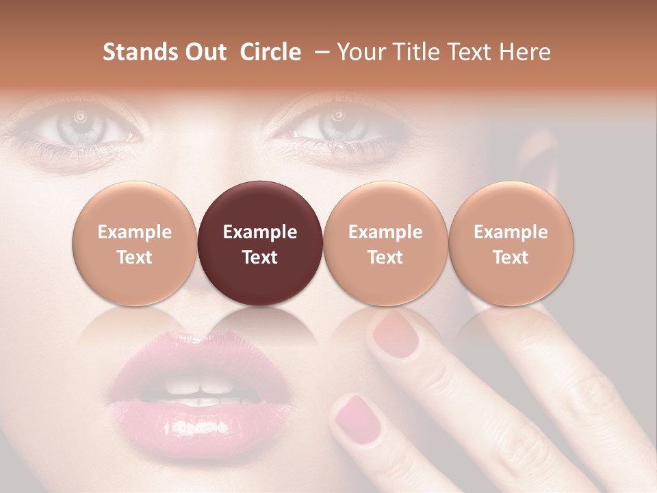 A Woman With Red And Pink Nail Polish On Her Nails PowerPoint Template