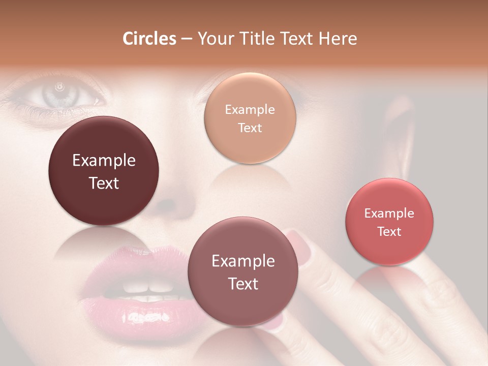 A Woman With Red And Pink Nail Polish On Her Nails PowerPoint Template