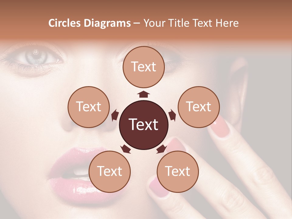 A Woman With Red And Pink Nail Polish On Her Nails PowerPoint Template