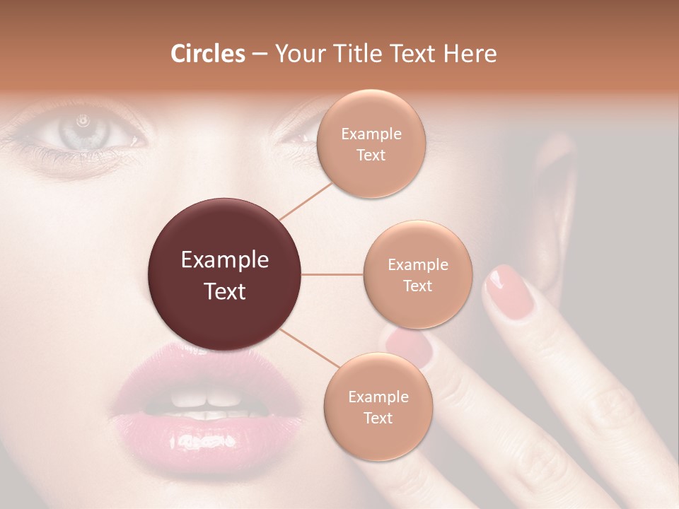 A Woman With Red And Pink Nail Polish On Her Nails PowerPoint Template