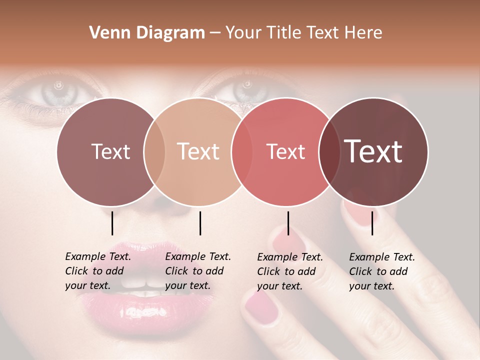 A Woman With Red And Pink Nail Polish On Her Nails PowerPoint Template