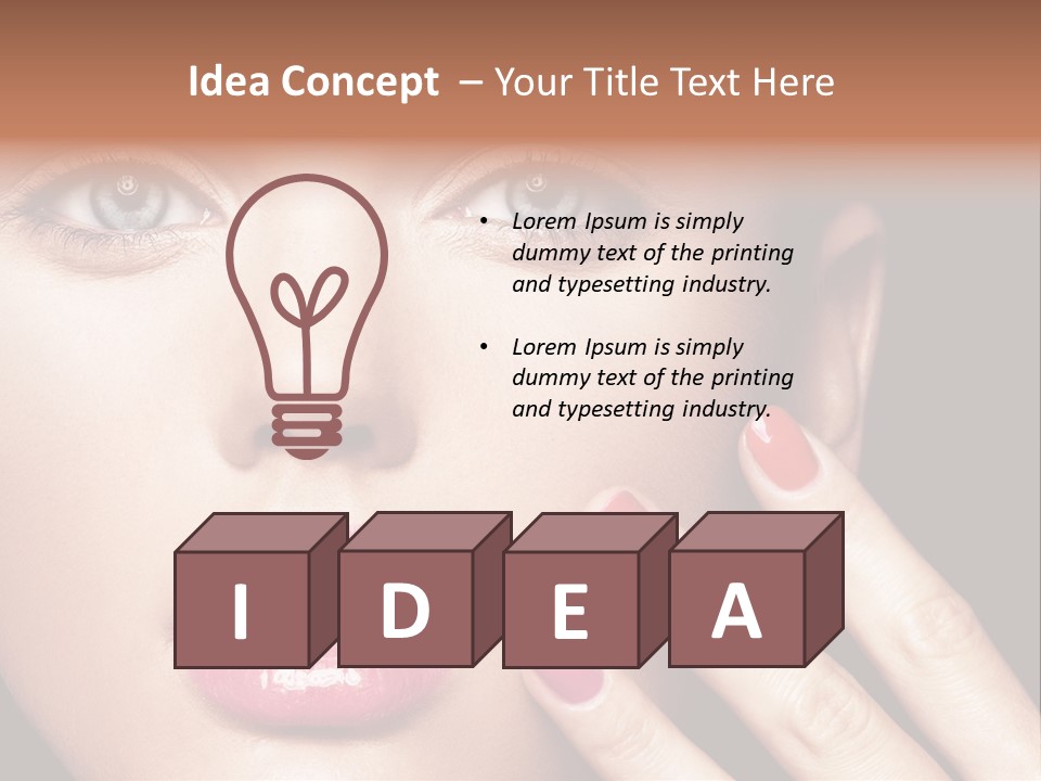 A Woman With Red And Pink Nail Polish On Her Nails PowerPoint Template