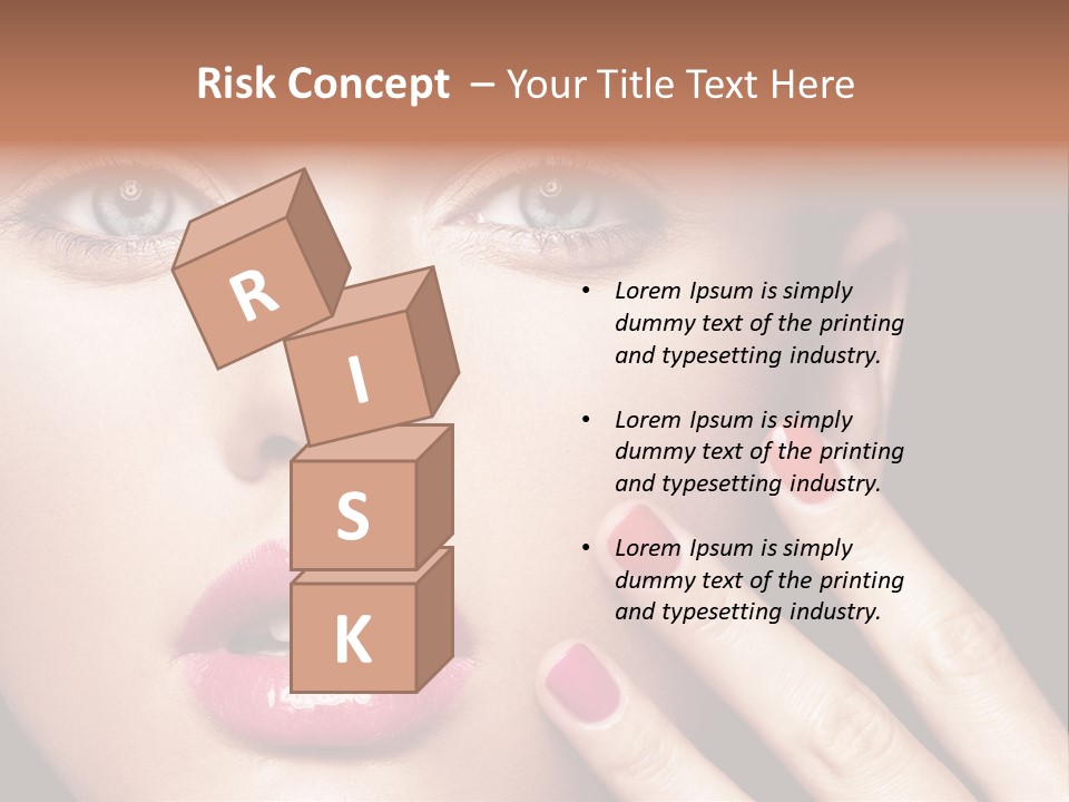 A Woman With Red And Pink Nail Polish On Her Nails PowerPoint Template