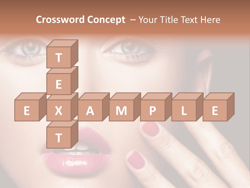 A Woman With Red And Pink Nail Polish On Her Nails PowerPoint Template