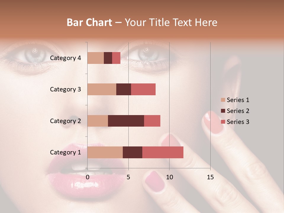 A Woman With Red And Pink Nail Polish On Her Nails PowerPoint Template
