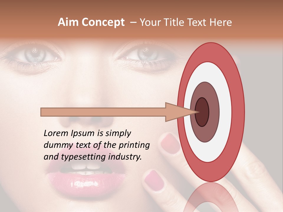 A Woman With Red And Pink Nail Polish On Her Nails PowerPoint Template