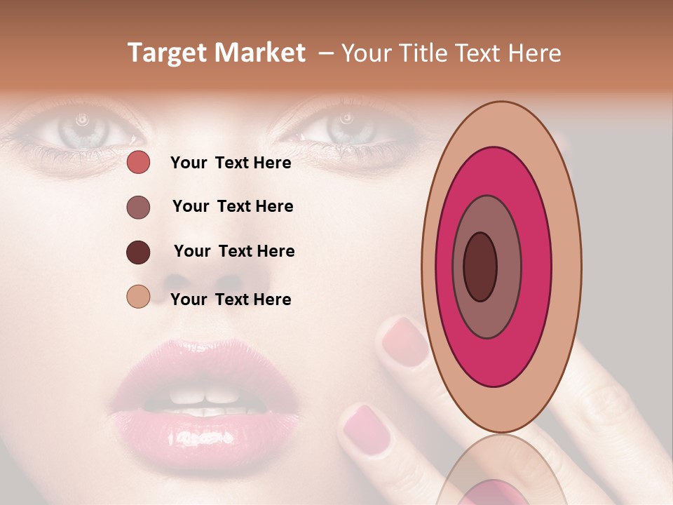 A Woman With Red And Pink Nail Polish On Her Nails PowerPoint Template