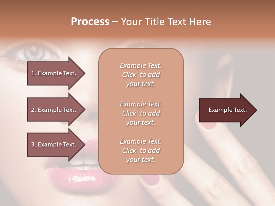 A Woman With Red And Pink Nail Polish On Her Nails PowerPoint Template