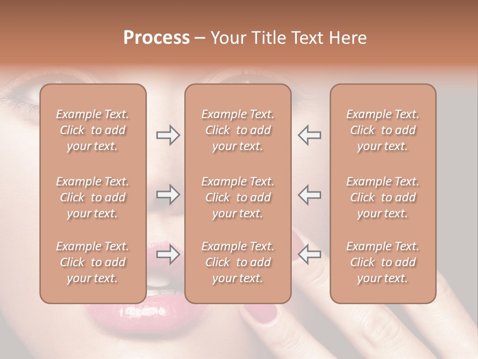 A Woman With Red And Pink Nail Polish On Her Nails PowerPoint Template