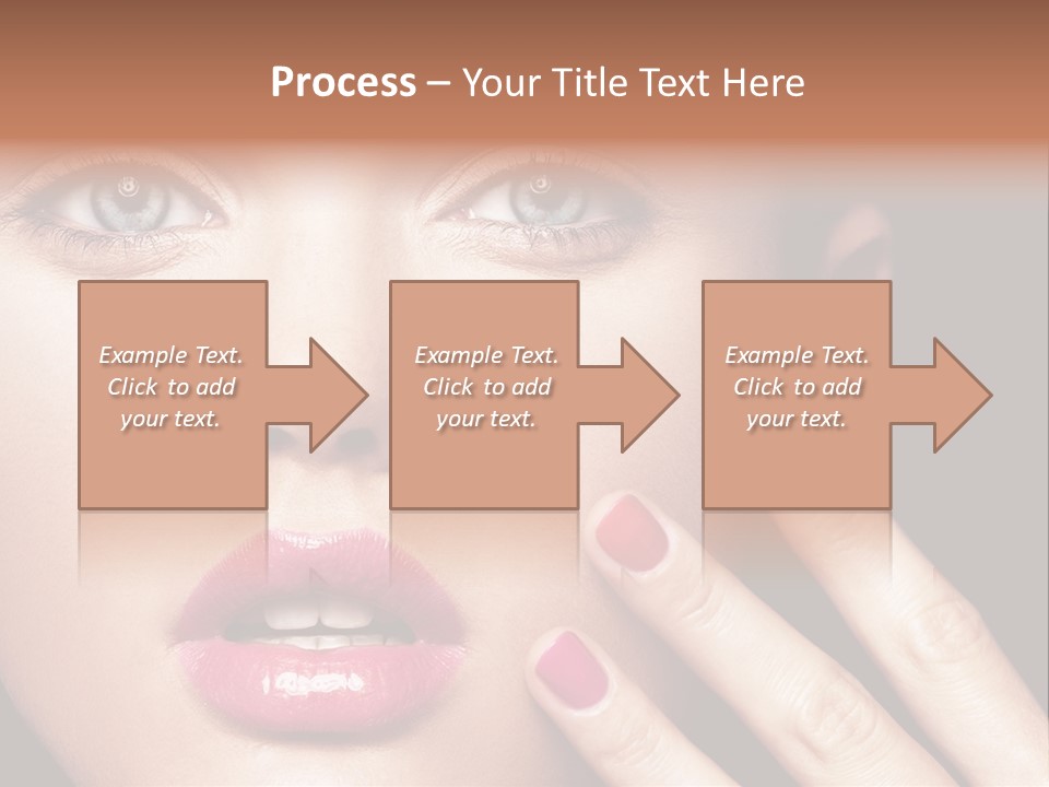 A Woman With Red And Pink Nail Polish On Her Nails PowerPoint Template