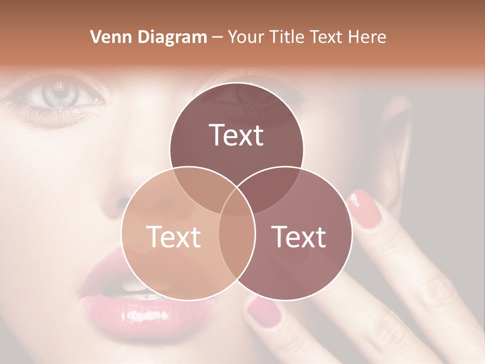 A Woman With Red And Pink Nail Polish On Her Nails PowerPoint Template