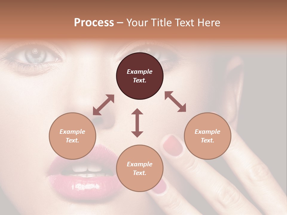 A Woman With Red And Pink Nail Polish On Her Nails PowerPoint Template