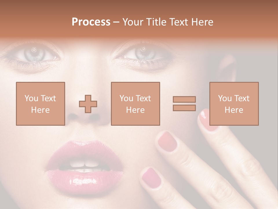 A Woman With Red And Pink Nail Polish On Her Nails PowerPoint Template
