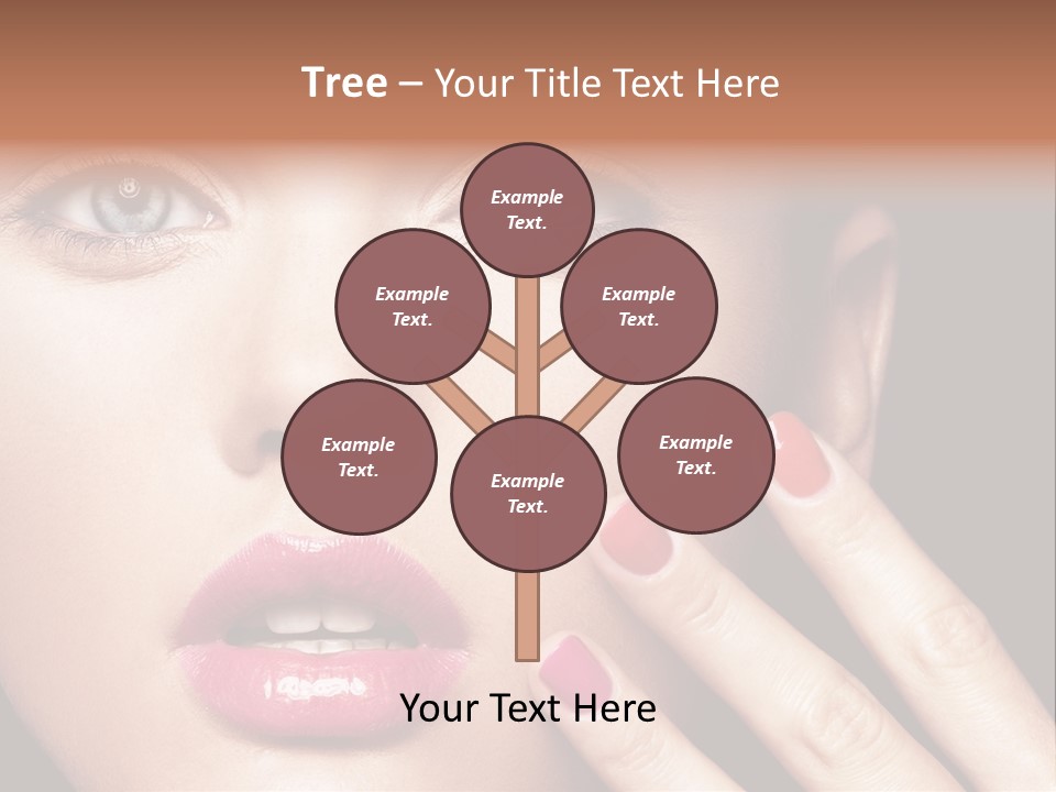 A Woman With Red And Pink Nail Polish On Her Nails PowerPoint Template