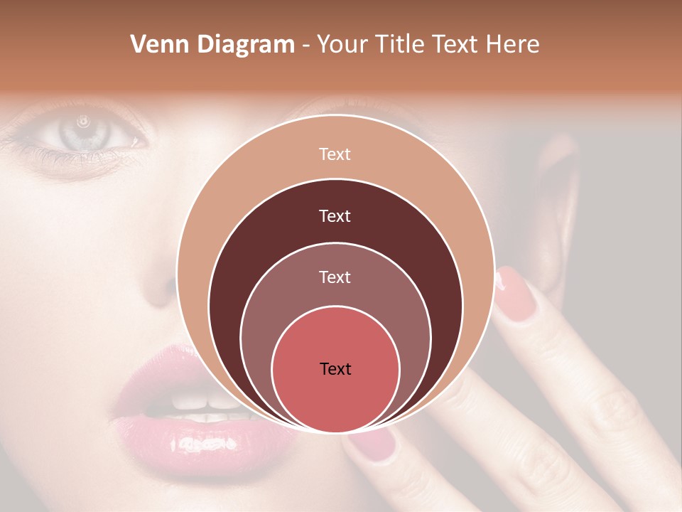 A Woman With Red And Pink Nail Polish On Her Nails PowerPoint Template