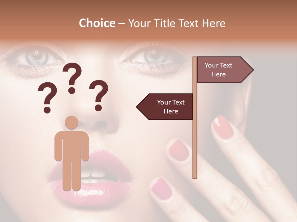 A Woman With Red And Pink Nail Polish On Her Nails PowerPoint Template