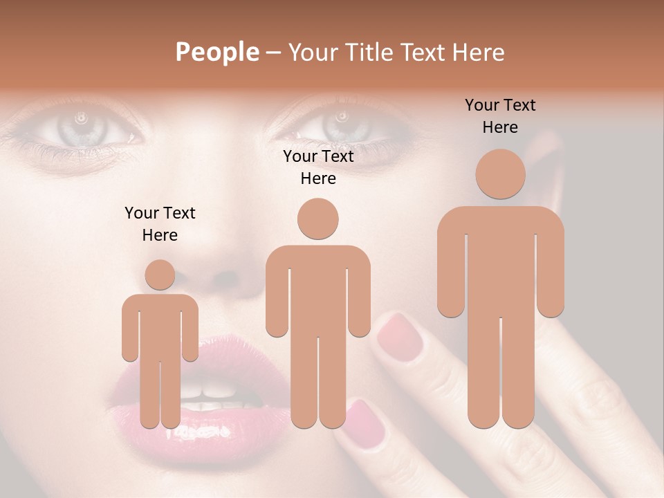 A Woman With Red And Pink Nail Polish On Her Nails PowerPoint Template