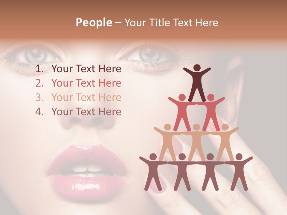 A Woman With Red And Pink Nail Polish On Her Nails PowerPoint Template