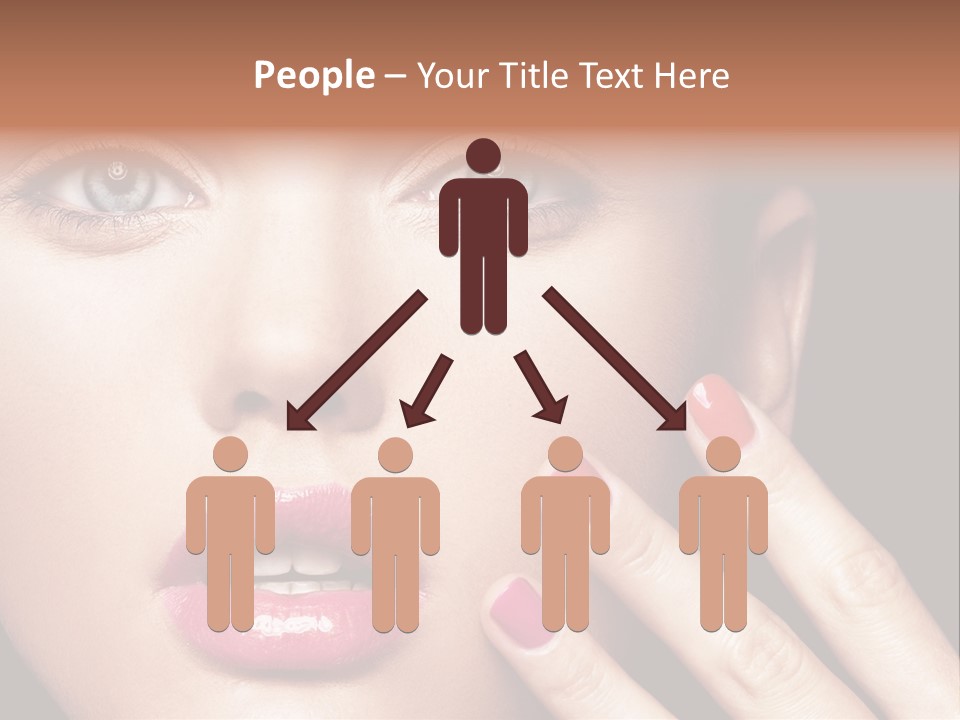 A Woman With Red And Pink Nail Polish On Her Nails PowerPoint Template