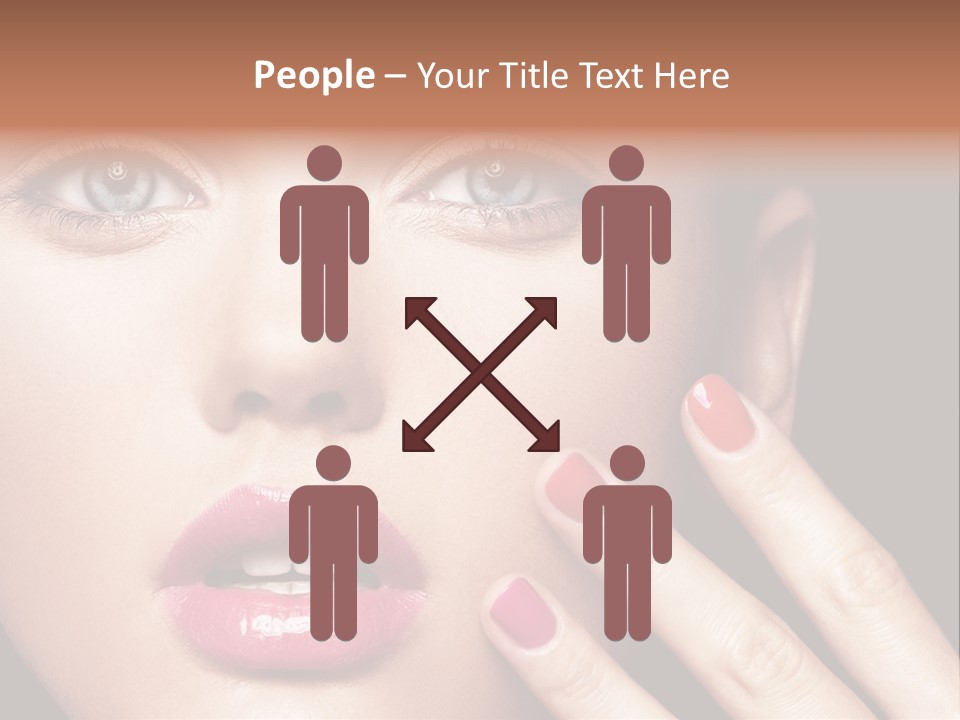 A Woman With Red And Pink Nail Polish On Her Nails PowerPoint Template