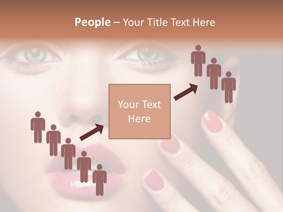 A Woman With Red And Pink Nail Polish On Her Nails PowerPoint Template