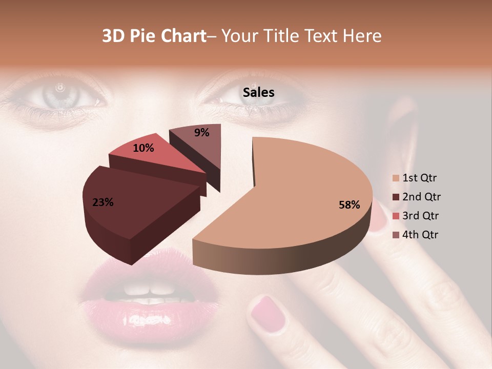 A Woman With Red And Pink Nail Polish On Her Nails PowerPoint Template