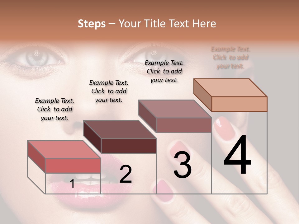 A Woman With Red And Pink Nail Polish On Her Nails PowerPoint Template