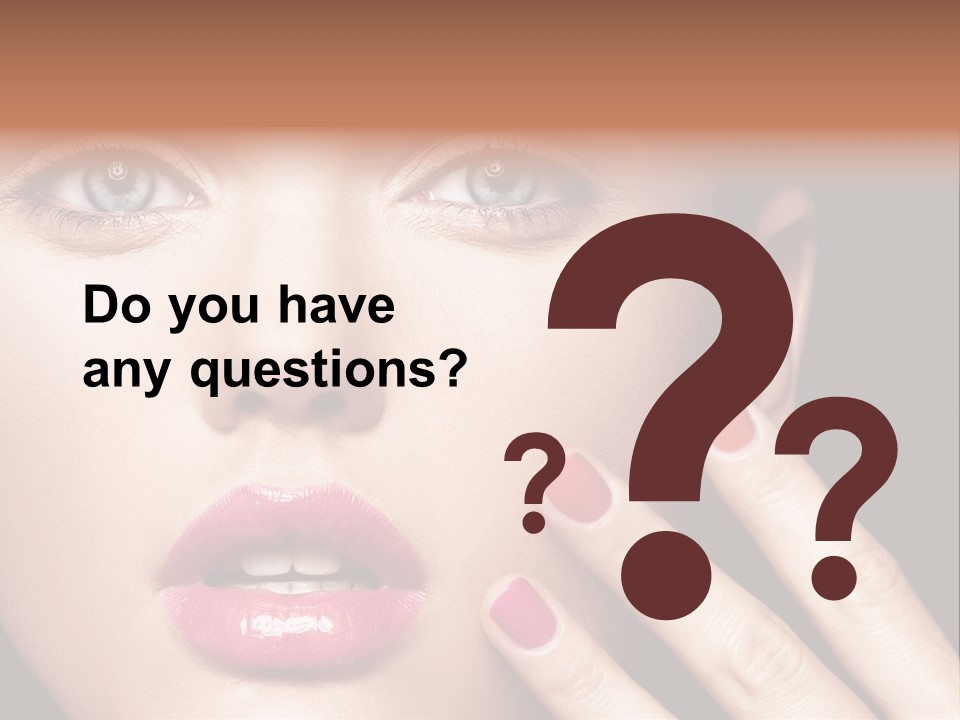 A Woman With Red And Pink Nail Polish On Her Nails PowerPoint Template