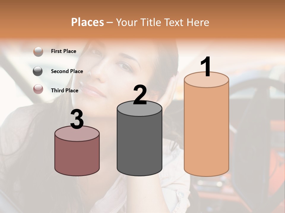 A Woman Sitting In A Car With Her Hand On Her Head PowerPoint Template