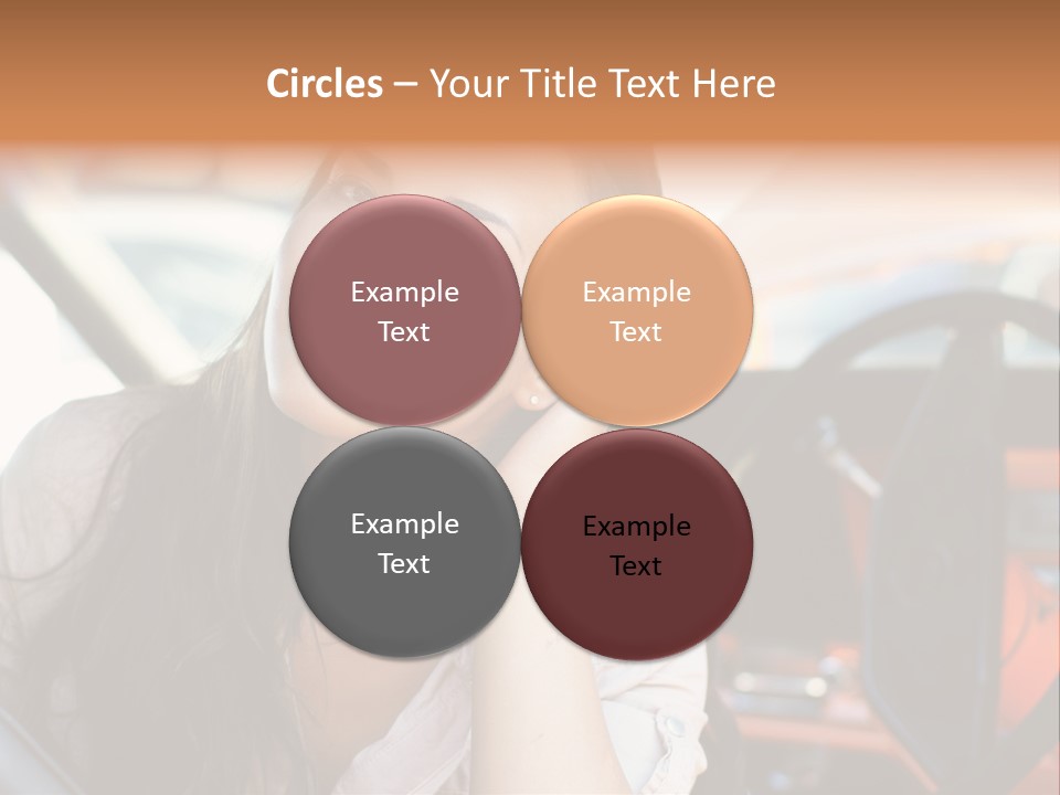 A Woman Sitting In A Car With Her Hand On Her Head PowerPoint Template