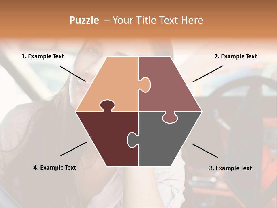 A Woman Sitting In A Car With Her Hand On Her Head PowerPoint Template